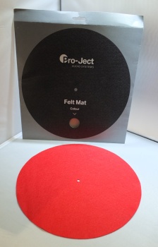 Pro-Ject Felt Turntable Platter Mat - Light Red 12'' Version - Opened Box